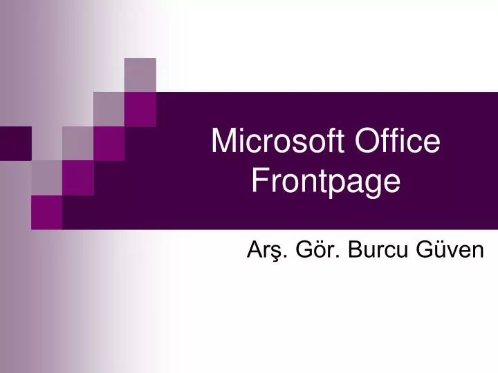 microsoft office frontpage