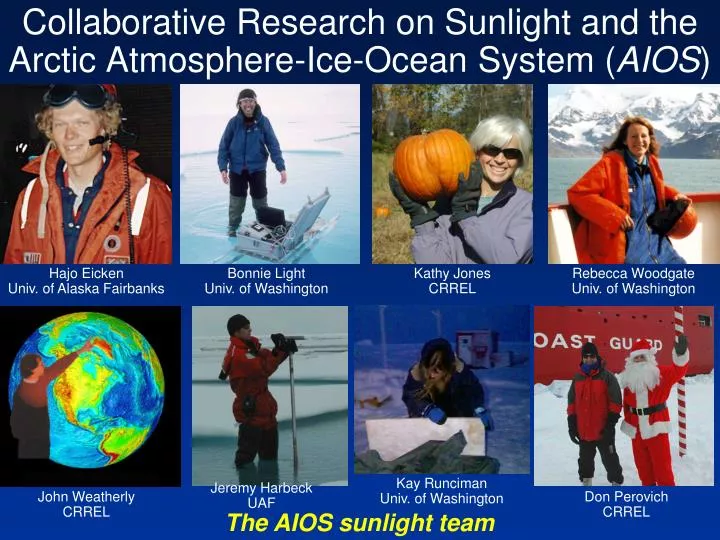 collaborative research on sunlight and the arctic atmosphere ice ocean system aios