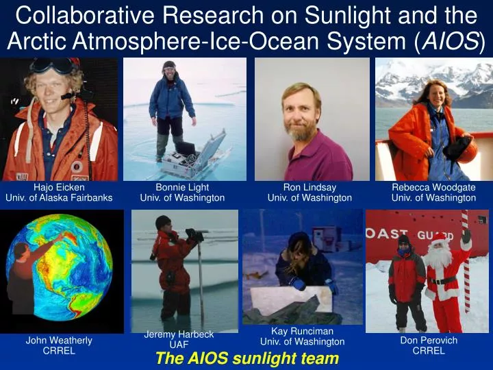 collaborative research on sunlight and the arctic atmosphere ice ocean system aios