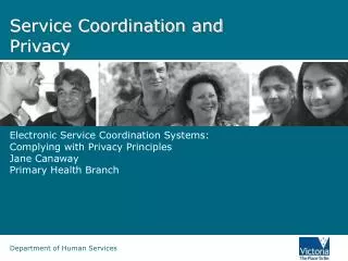 Service Coordination and Privacy