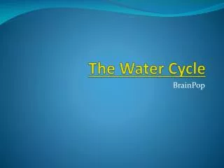 the water cycle