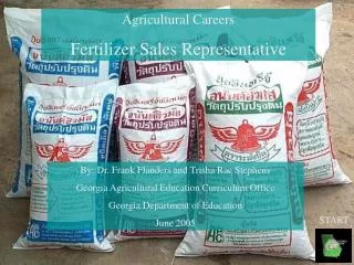 Agricultural Careers Fertilizer Sales Representative