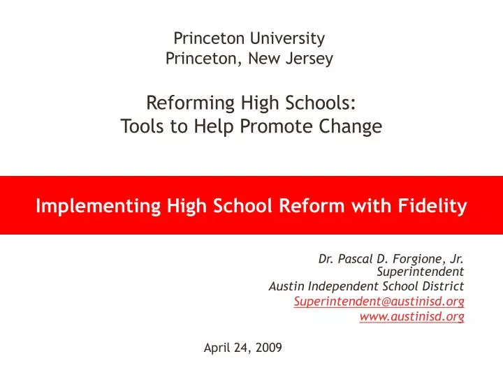 implementing high school reform with fidelity