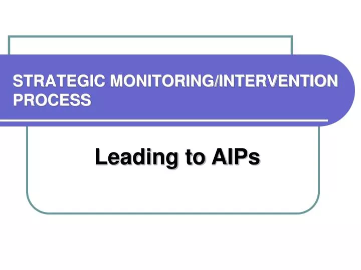 strategic monitoring intervention process