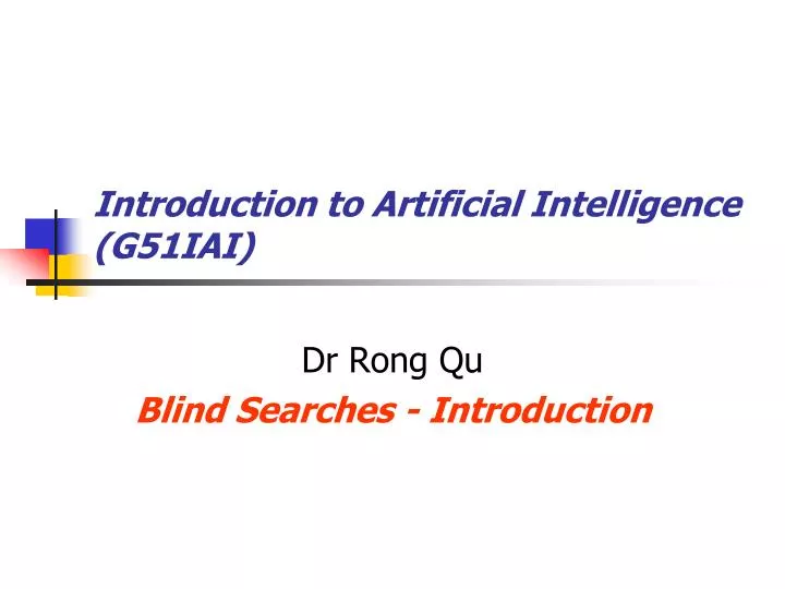 introduction to artificial intelligence g51iai