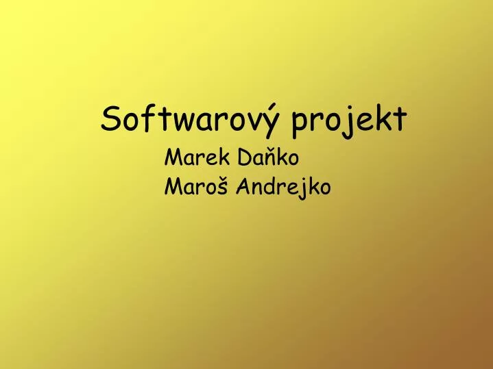 softwarov projekt