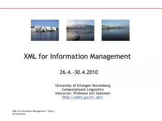 XML for Information Management