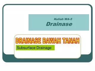 kuliah wa 5 drainase