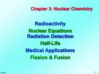 Chapter 3: Nuclear Chemistry