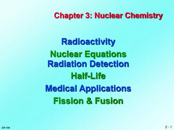 chapter 3 nuclear chemistry