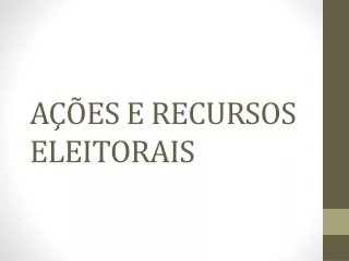 a es e recursos eleitorais