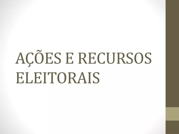 a es e recursos eleitorais