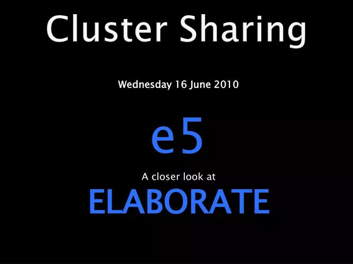 cluster sharing