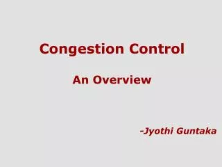 congestion control an overview