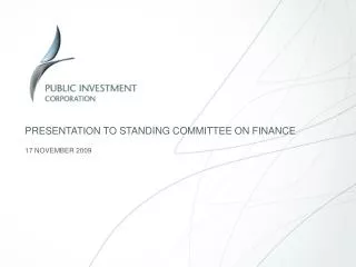 PRESENTATION TO STANDING COMMITTEE ON FINANCE
