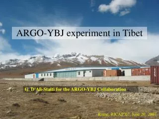 ARGO-YBJ experiment in Tibet