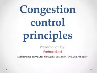 Congestion control principles