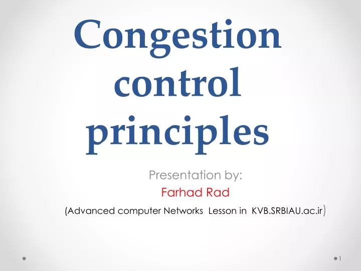 congestion control principles