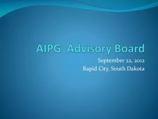 AIPG Advisory Board