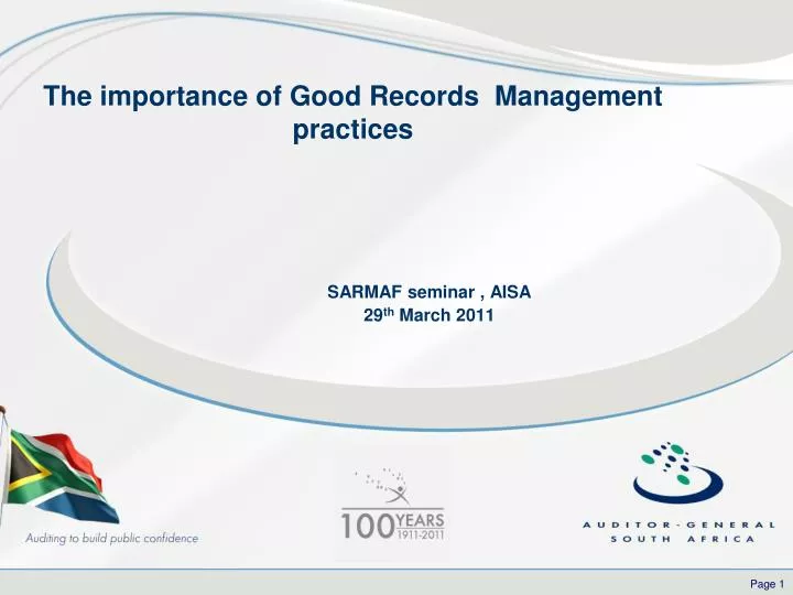 the importance of good records management practices