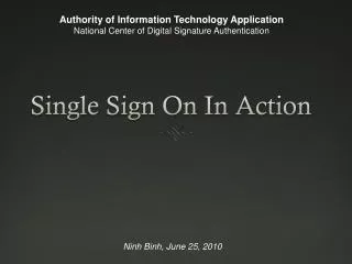 Single Sign On In Action