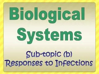 Sub-topic (b) Responses to Infections