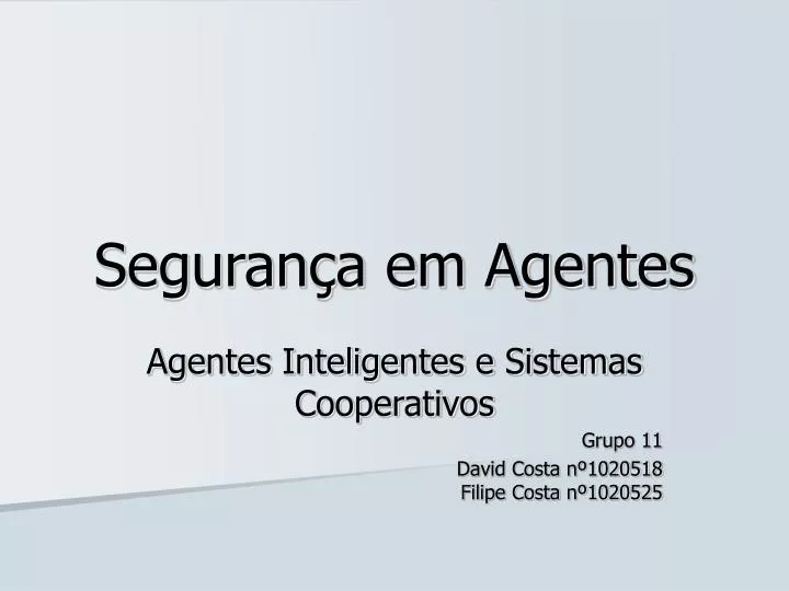 seguran a em agentes