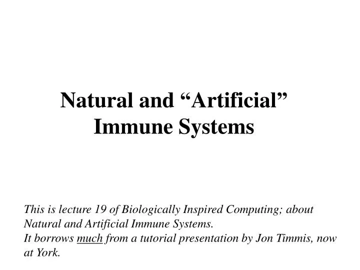 natural and artificial immune systems