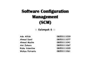 software configuration management scm