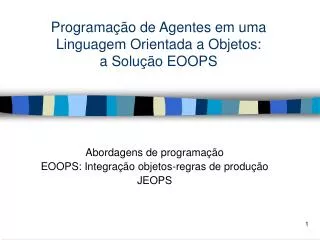programa o de agentes em uma linguagem orientada a objetos a solu o eoops