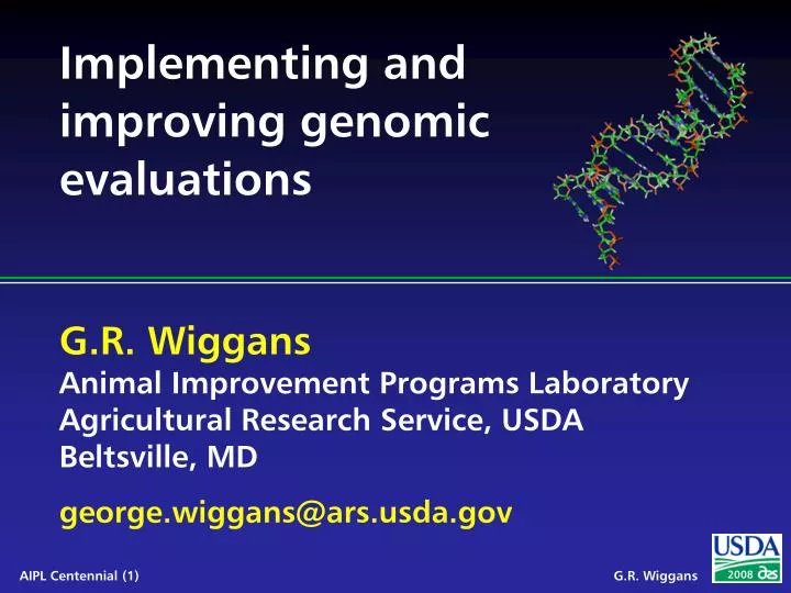 implementing and improving genomic evaluations