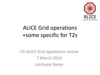 ALICE Grid operations + some specific for T2s