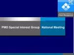 PMO Special Interest Group - slide 1