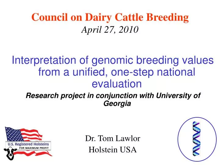 council on dairy cattle breeding april 27 2010
