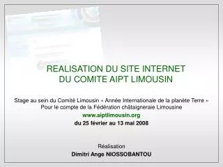 realisation du site internet du comite aipt limousin