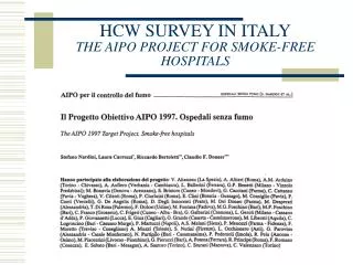 HCW SURVEY IN ITALY THE AIPO PROJECT FOR SMOKE-FREE HOSPITALS