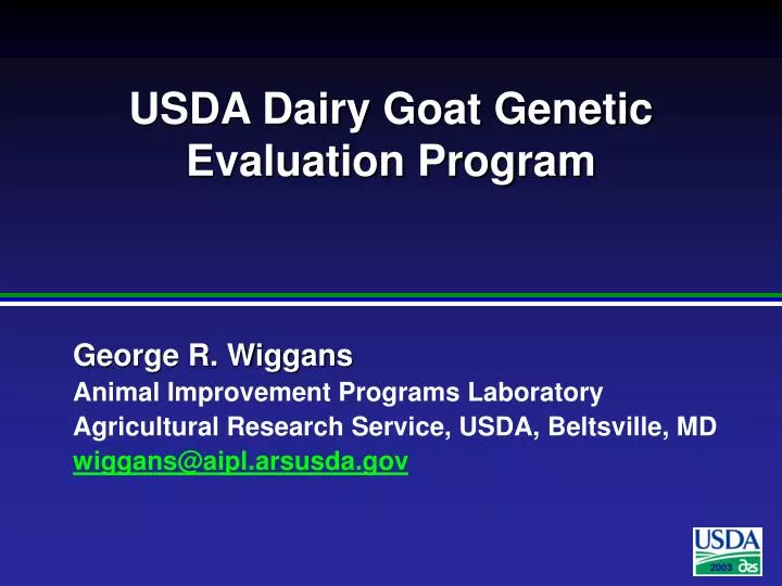 usda dairy goat genetic evaluation program