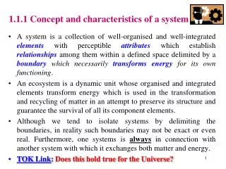 1.1.1 Concept and characteristics of a system