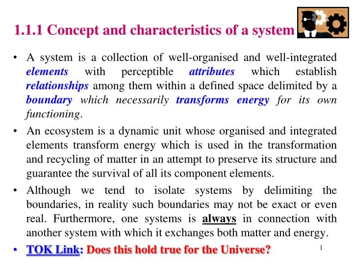1 1 1 concept and characteristics of a system