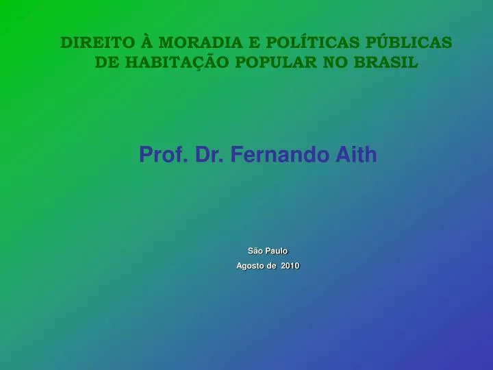 prof dr fernando aith
