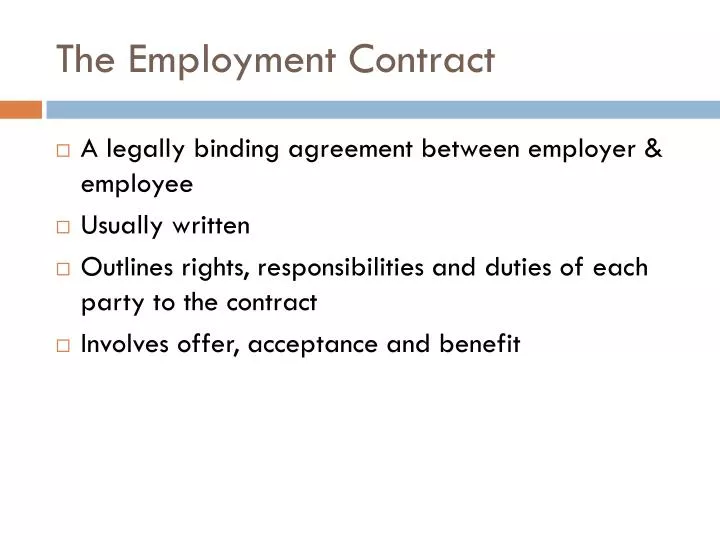 the employment contract
