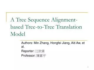A Tree Sequence Alignment-based Tree-to-Tree Translation Model