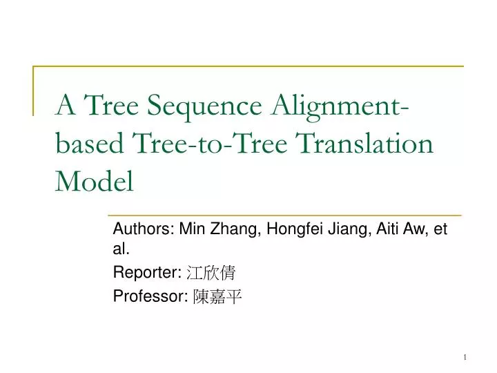 a tree sequence alignment based tree to tree translation model
