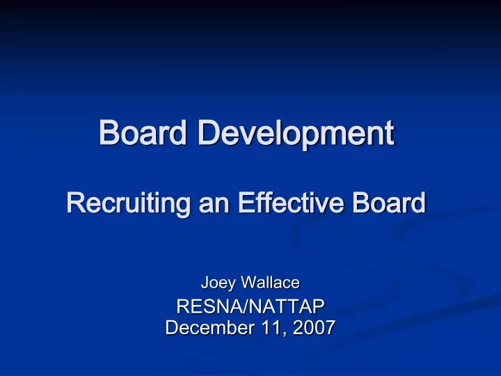 board development recruiting an effective board