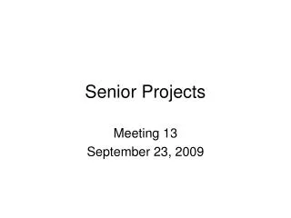 senior projects