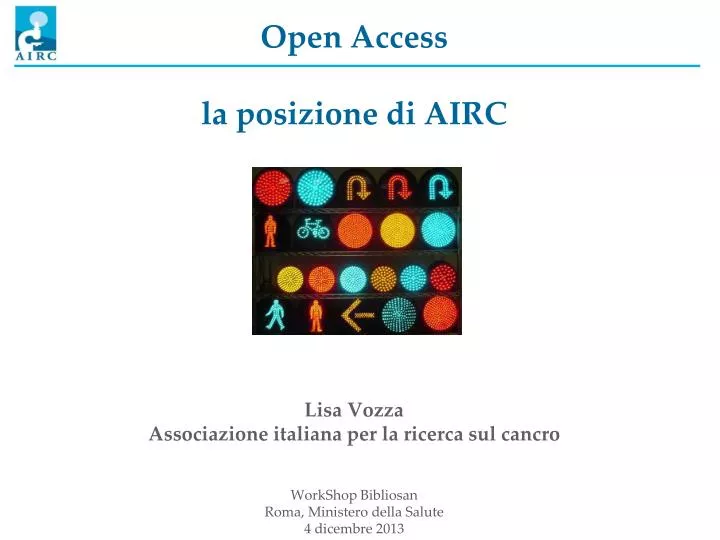 open access la posizione di airc
