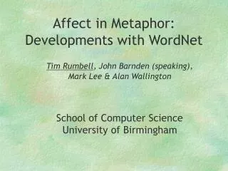 Affect in Metaphor: Developments with WordNet