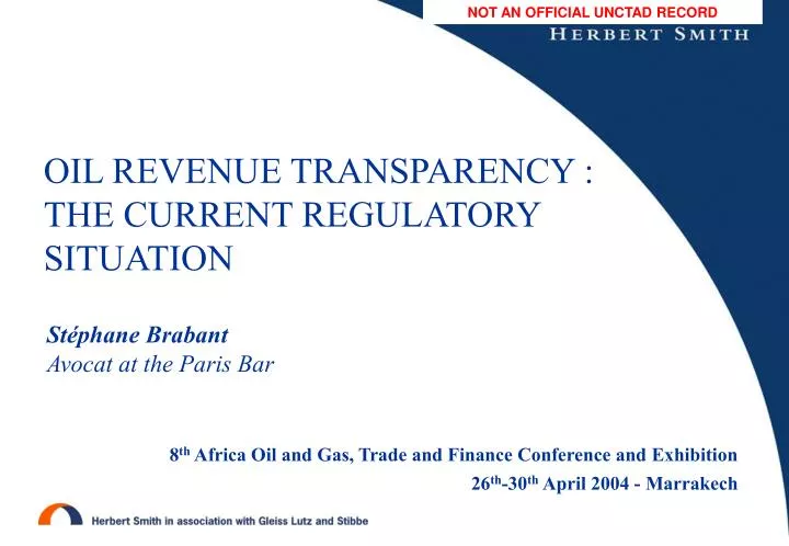 oil revenue transparency the current regulatory situation