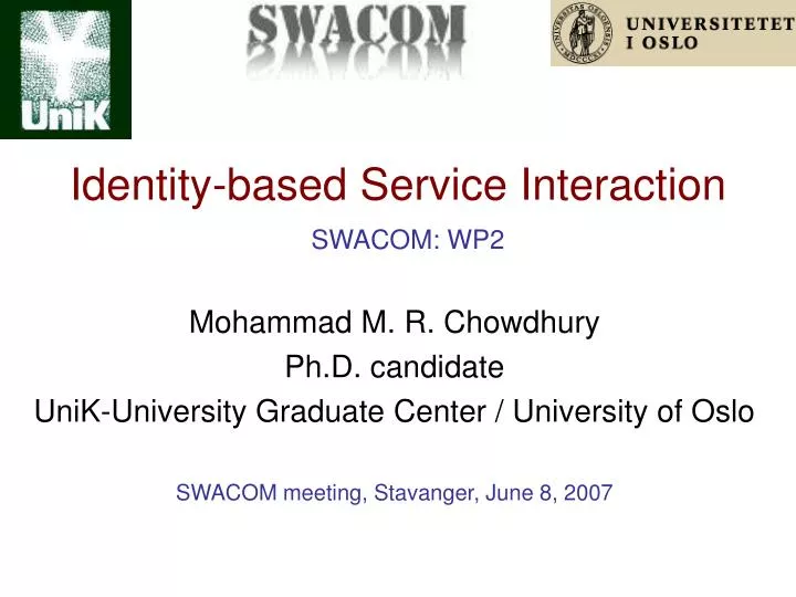 identity based service interaction