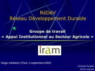 r d v r seau d veloppement durable